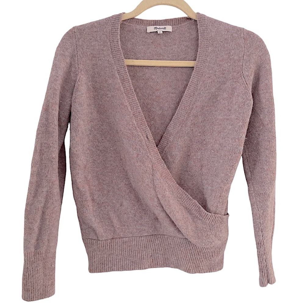 Madewell V-Neck Wrap Sweater in‎ Soft Merino Wool Blend S